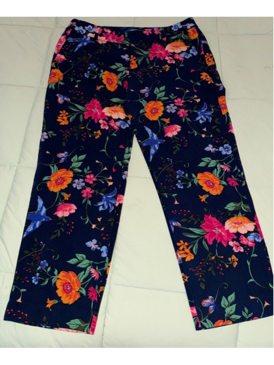 Old Navy Pants - #0244 - Women's Old Navy Navy Floral Straight Leg Pants M